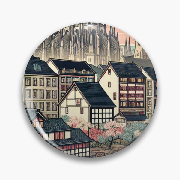 Item preview, Magdeburg Germany Ukiyo-e Art Print | Magdeburg Cathedral & Elbe River | Japanese Woodblock Landscape designed and sold by Vandy Fullam.