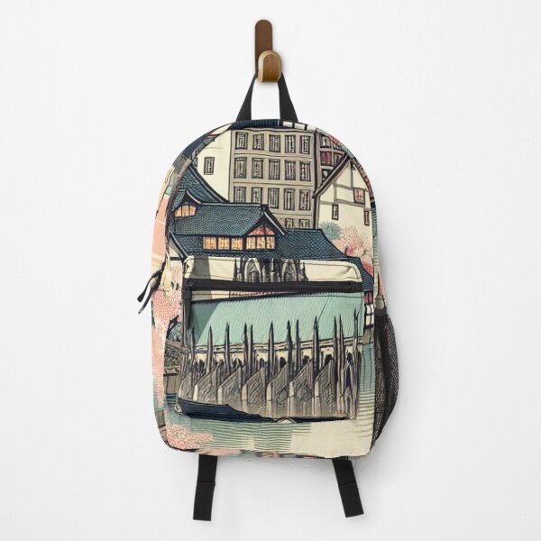 Item preview, Magdeburg Germany Ukiyo-e Art Print | Magdeburg Cathedral & Elbe River | Japanese Woodblock Landscape designed and sold by Vandy Fullam.