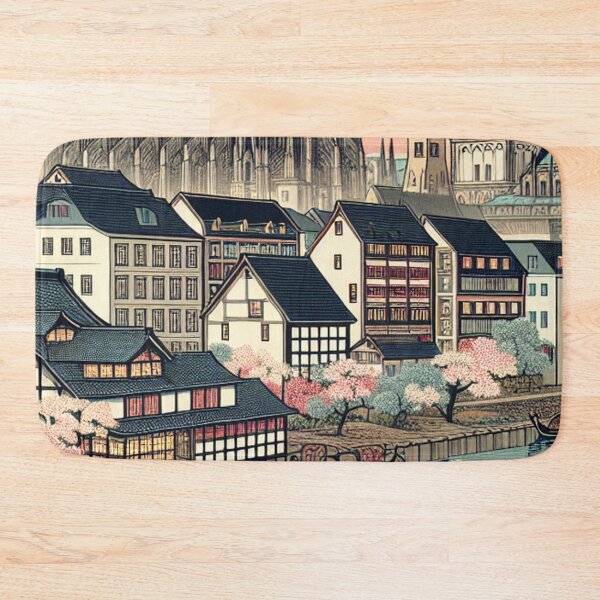 Item preview, Magdeburg Germany Ukiyo-e Art Print | Magdeburg Cathedral & Elbe River | Japanese Woodblock Landscape designed and sold by Vandy Fullam.