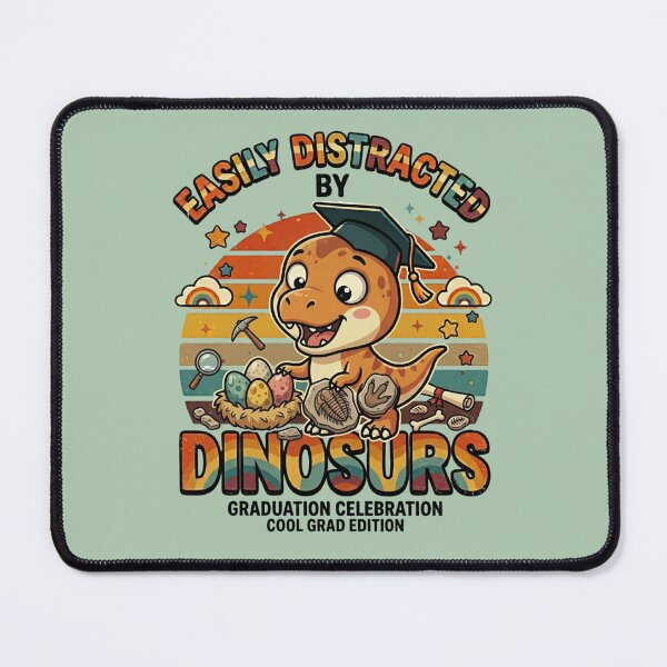 Item preview, Funny Easily Distracted By Dinosaurs Retro Kids Graduation Dinosaur Lover Gift designed and sold by Im-Ara.