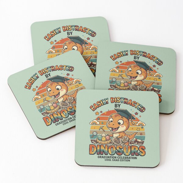 Item preview, Funny Easily Distracted By Dinosaurs Retro Kids Graduation Dinosaur Lover Gift designed and sold by Im-Ara.