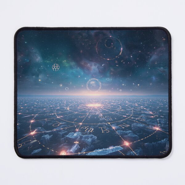 Item preview, Mystical Zodiac Constellation Landscape with Celestial Gateways and Nebulas designed and sold by Luminous Wilds.
