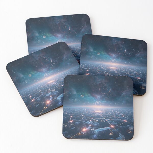 Item preview, Mystical Zodiac Constellation Landscape with Celestial Gateways and Nebulas designed and sold by Luminous Wilds.