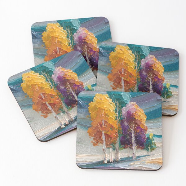 Item preview, Colorful Abstract Trees Textured Landscape Modern Palette Knife Style designed and sold by daila70.