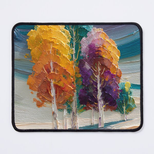Item preview, Colorful Abstract Trees Textured Landscape Modern Palette Knife Style designed and sold by daila70.