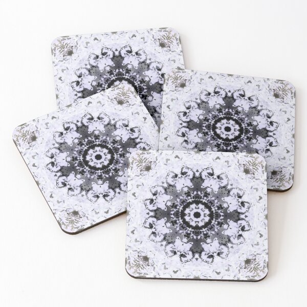 Item preview, White Crystal Ice Snowflake Kaleidoscope Mandala designed and sold by haunguyencong.