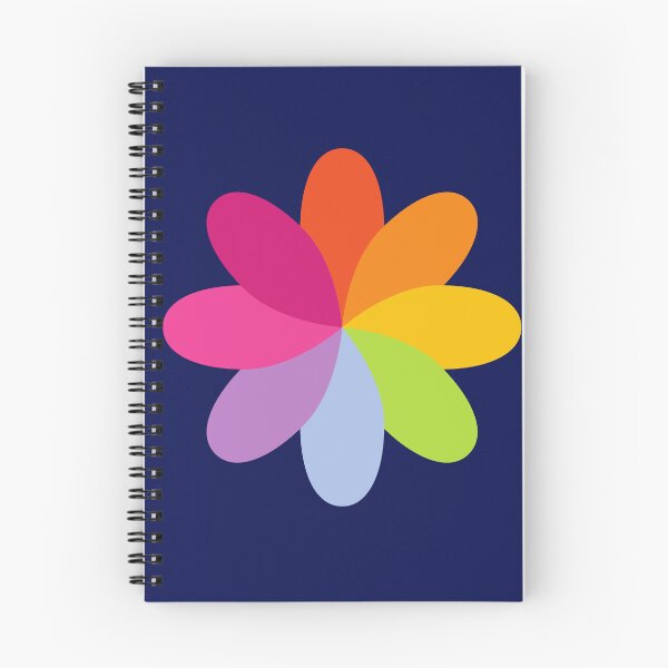 Artikelvorschau, Regenbogenblumen-Windrad-Grafik, farbenfrohe Blumenillustration entworfen und verkauft von SolutionsArt.