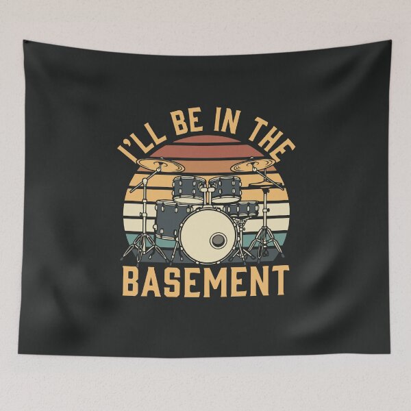 Item preview, Drumming Funny I'll Be in The Basement Vinatge Drum Set Drummer Gift  designed and sold by alenaz.