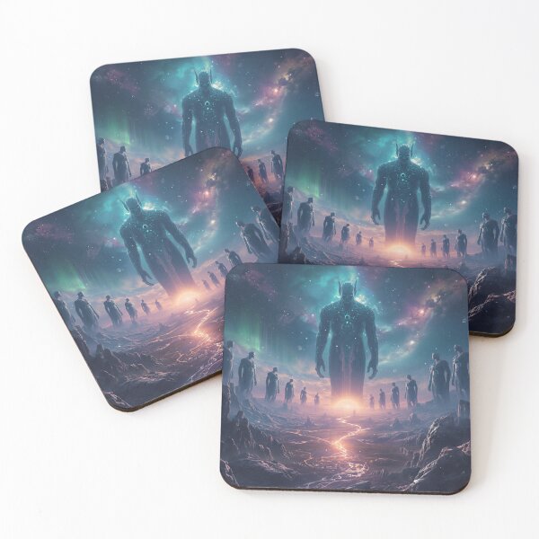 Item preview, Epic Zodiac Guardian Landscape with Nebula Valley and Celestial Beings designed and sold by Luminous Wilds.