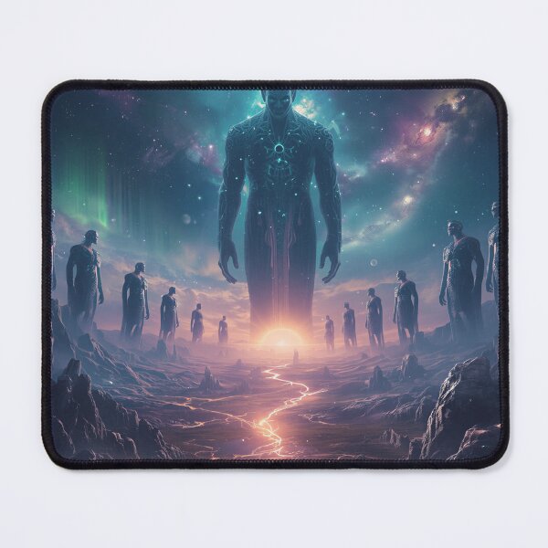 Item preview, Epic Zodiac Guardian Landscape with Nebula Valley and Celestial Beings designed and sold by Luminous Wilds.