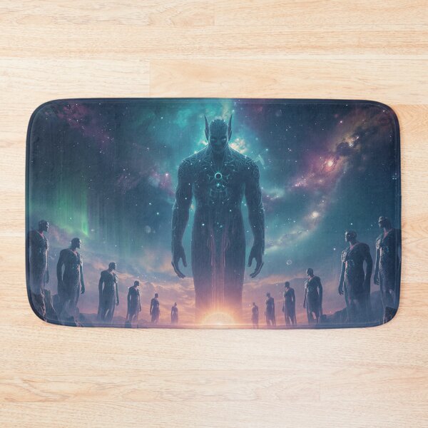 Item preview, Epic Zodiac Guardian Landscape with Nebula Valley and Celestial Beings designed and sold by Luminous Wilds.