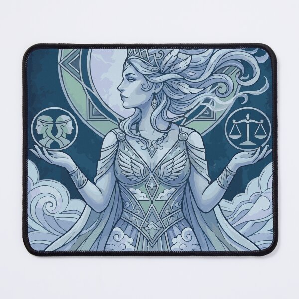 Item preview, Zodiac Air Elements Goddess - Gemini Libra Aquarius Art Deco designed and sold by CharaFei..