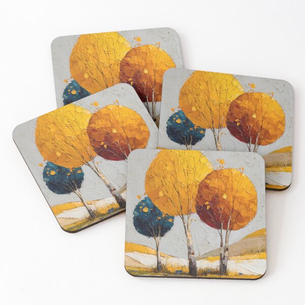Item preview, Minimalist Autumn Trees Bold Textured Landscape Modern Color Block designed and sold by daila70.