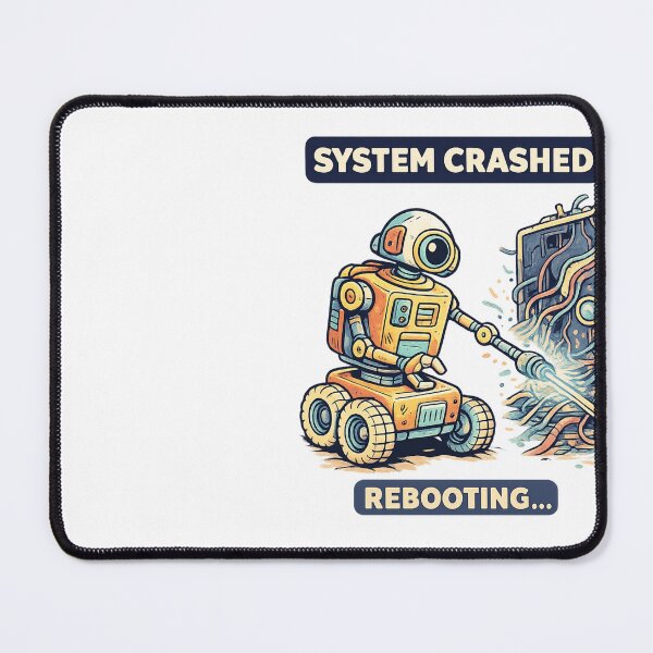 Item preview, system crashed robot tee — glitchy robot graphic designed and sold by SoftSproutstu.
