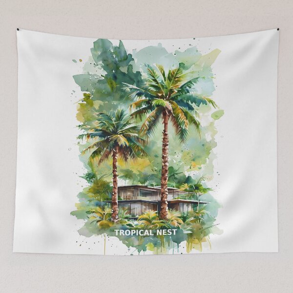 Item preview, Tropical Nest - Modern Luxury Palm Villa Art designed and sold by Modern Nest Art.