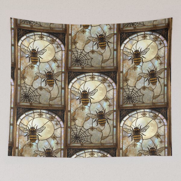 Item preview, Golden Bees in Mystic Stained Glass designed and sold by BriSher.