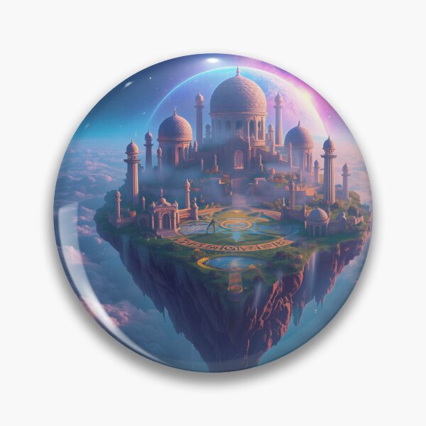 Item preview, Floating Celestial Island with Zodiac Runes and Galaxy Alignment designed and sold by Luminous Wilds.