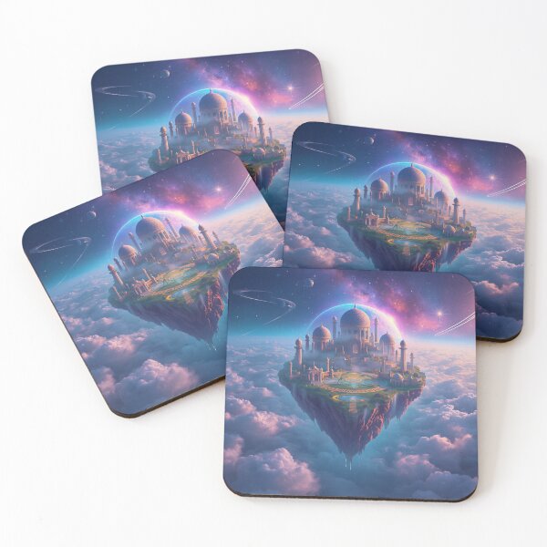 Item preview, Floating Celestial Island with Zodiac Runes and Galaxy Alignment designed and sold by Luminous Wilds.