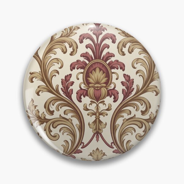 Item preview, Ornate Baroque Scroll Pattern | Rich Maroon Gold Acanthus Seamless Repeat designed and sold by Midnight Veil Designs.