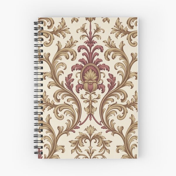 Item preview, Ornate Baroque Scroll Pattern | Rich Maroon Gold Acanthus Seamless Repeat designed and sold by Midnight Veil Designs.