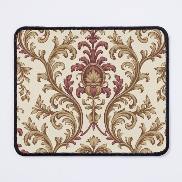 Item preview, Ornate Baroque Scroll Pattern | Rich Maroon Gold Acanthus Seamless Repeat designed and sold by Midnight Veil Designs.