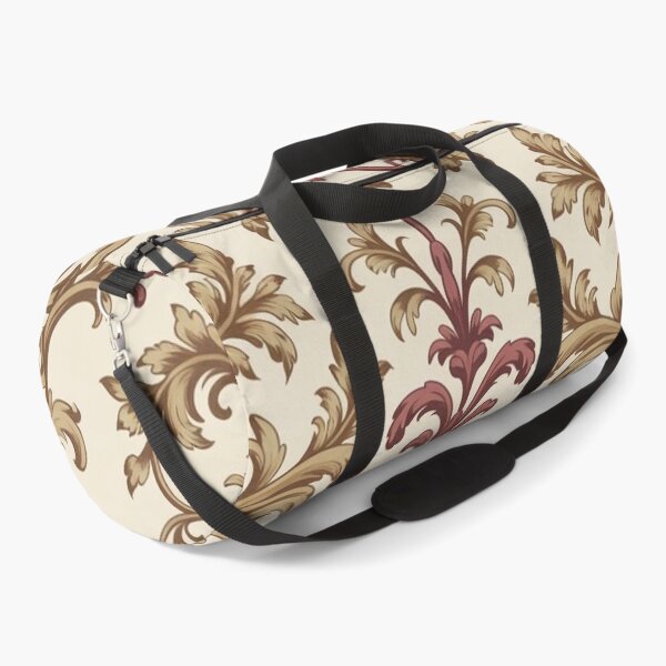 Item preview, Ornate Baroque Scroll Pattern | Rich Maroon Gold Acanthus Seamless Repeat designed and sold by Midnight Veil Designs.