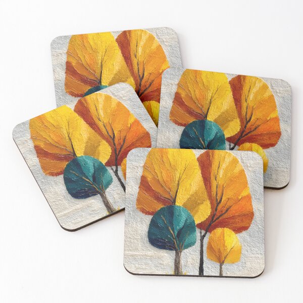 Item preview, Minimalist Autumn Trees Bold Textured Landscape Modern Colors designed and sold by daila70.
