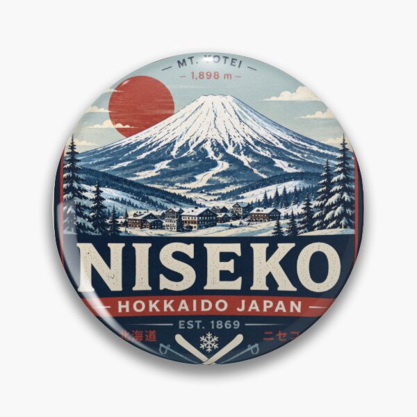 Item preview, Niseko Mount Yotei Heritage Badge | Vintage Hokkaido Winter Emblem designed and sold by CosmicAnomaly.