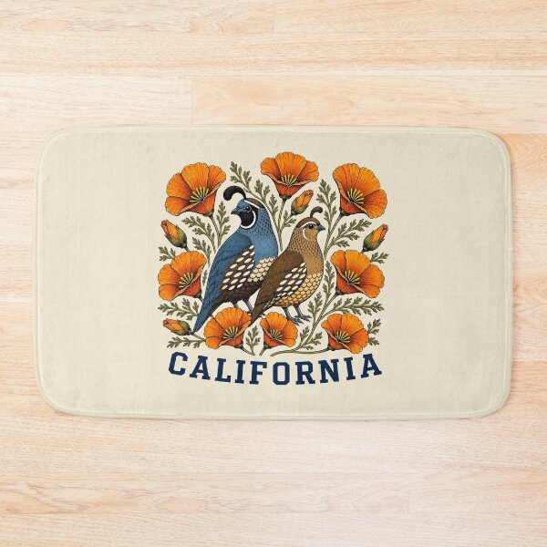 Item preview, California Quail & Golden Poppy Emblem Bird Watching designed and sold by The-Drip-Studio.