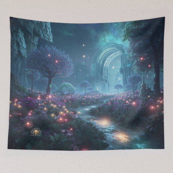 Item preview, Celestial Zodiac Garden with Constellation Flowers and Crystal Trees designed and sold by Luminous Wilds.
