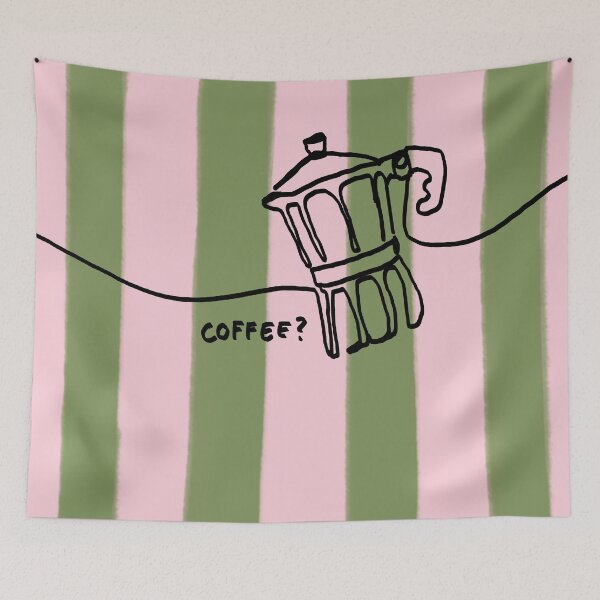 Item preview, Coffee Line Art green designed and sold by ExcelsiorArt.
