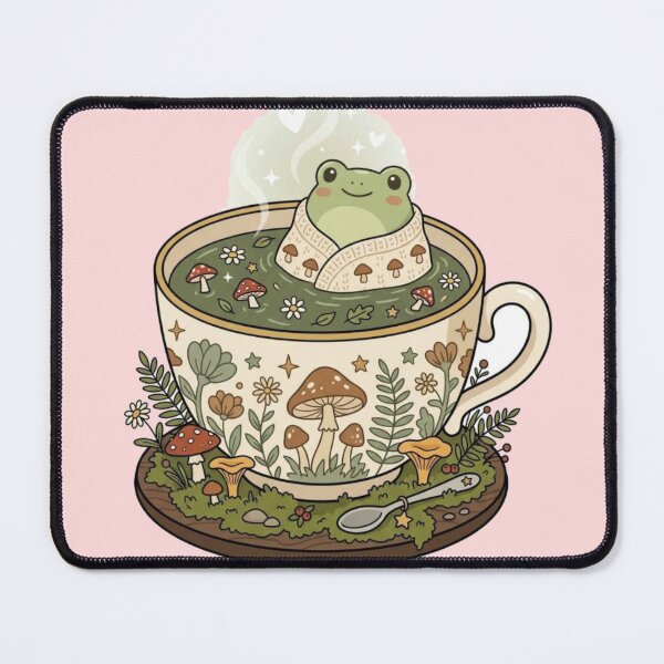 Item preview, Cute Frog Tea Cup PNG | Kawaii Frog Cottagecore Illustration | Goblincore Frog Sticker Design designed and sold by asadstudio88.