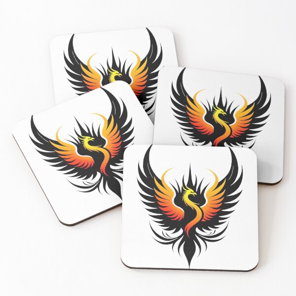 Item preview, Burning bird phoenix rising form flames and fire, logo designed and sold by ArtEventET.