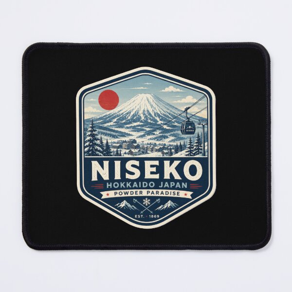 Item preview, Niseko Powder Paradise Emblem | Mount Yotei Gondola Vintage Badge designed and sold by CosmicAnomaly.