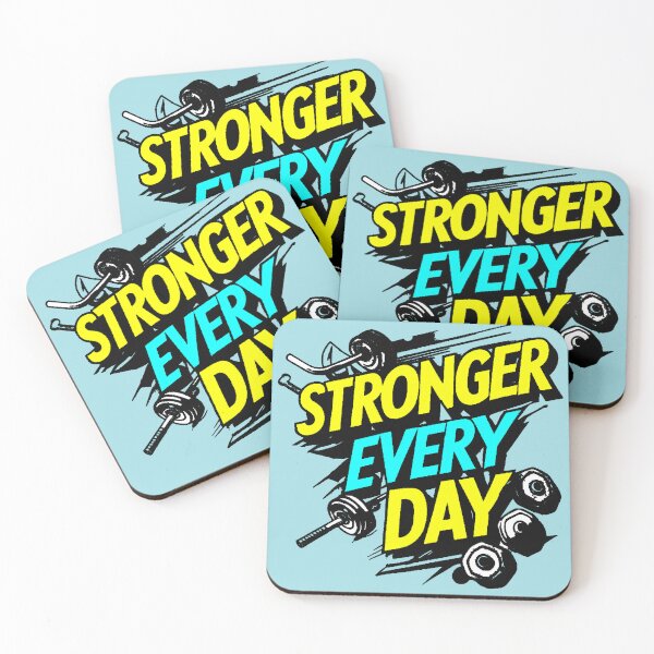 Item preview, Stronger Every Day Gym Motivation Fitness Quote Gift designed and sold by AstronautMerch.