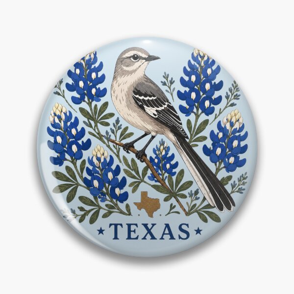 Item preview, Texas Mockingbird & Bluebonnet Wildflower Design Bird Watching designed and sold by The-Drip-Studio.
