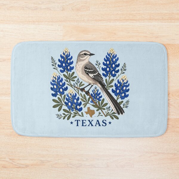 Item preview, Texas Mockingbird & Bluebonnet Wildflower Design Bird Watching designed and sold by The-Drip-Studio.