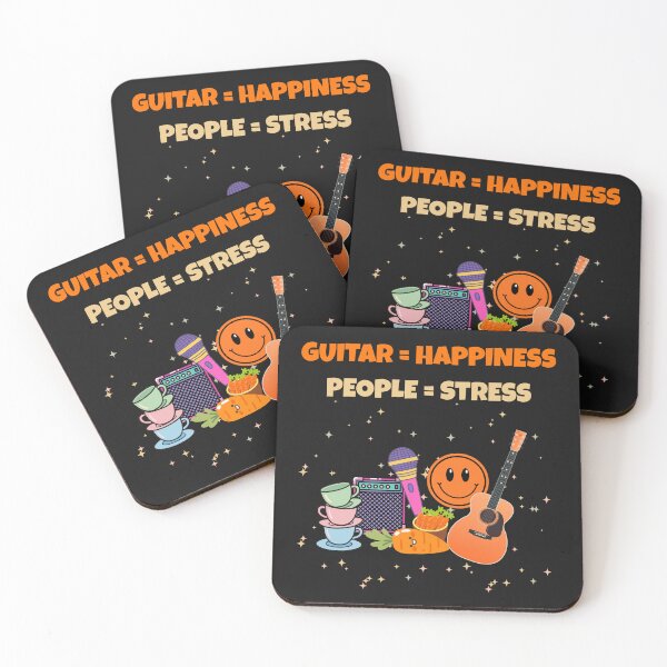 Item preview, Guitar Equals Happiness People Equal Stress Funny Guitar Design designed and sold by Joyful-Pixel.