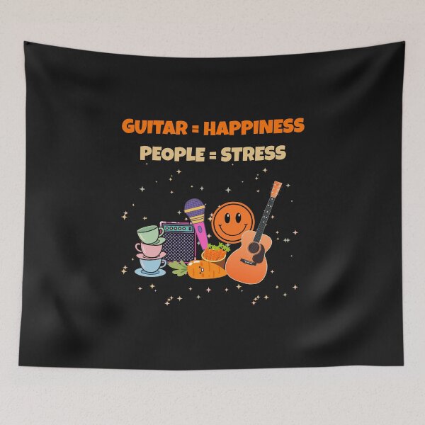 Item preview, Guitar Equals Happiness People Equal Stress Funny Guitar Design designed and sold by Joyful-Pixel.