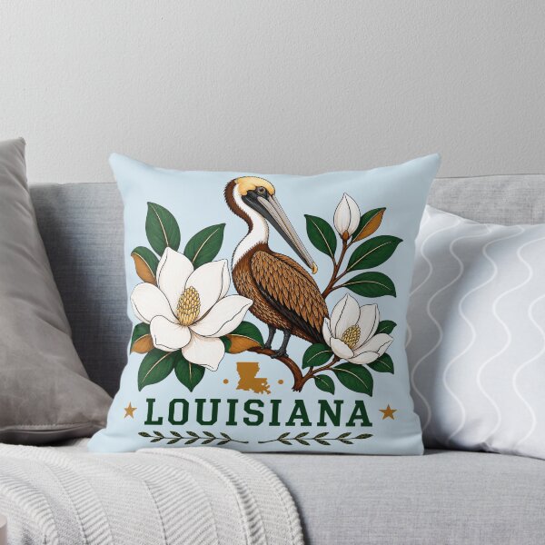 Item preview, Louisiana Pelican & Magnolia State Pride Illustration designed and sold by The-Drip-Studio.