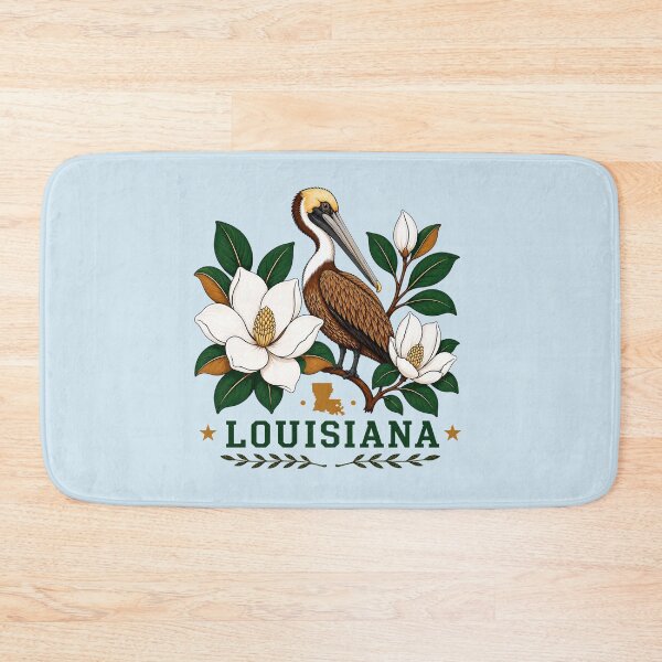 Item preview, Louisiana Pelican & Magnolia State Pride Illustration designed and sold by The-Drip-Studio.