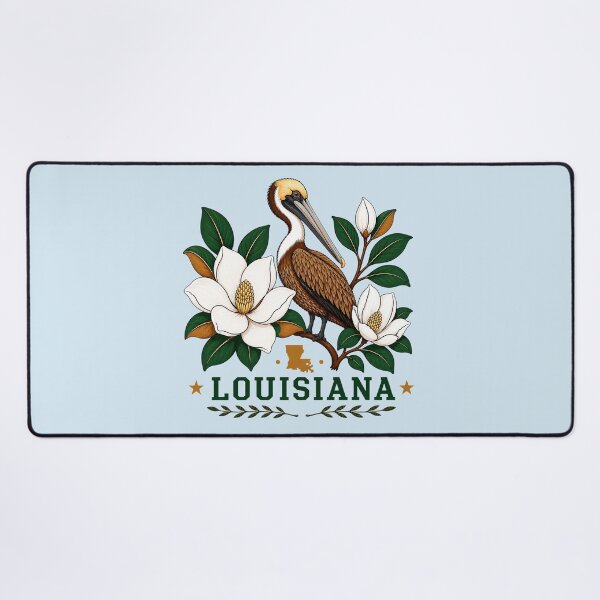 Item preview, Louisiana Pelican & Magnolia State Pride Illustration designed and sold by The-Drip-Studio.