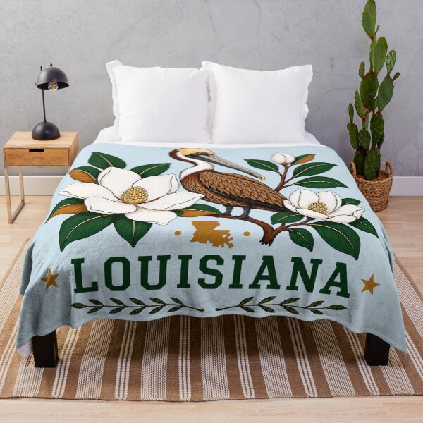 Item preview, Louisiana Pelican & Magnolia State Pride Illustration designed and sold by The-Drip-Studio.