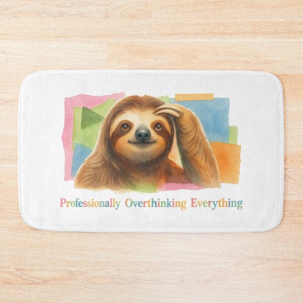 Item preview, Sloth Life No.10: Professionally Overthinking Everything Cute Sloth designed and sold by NO BEAVER NO PUNK.