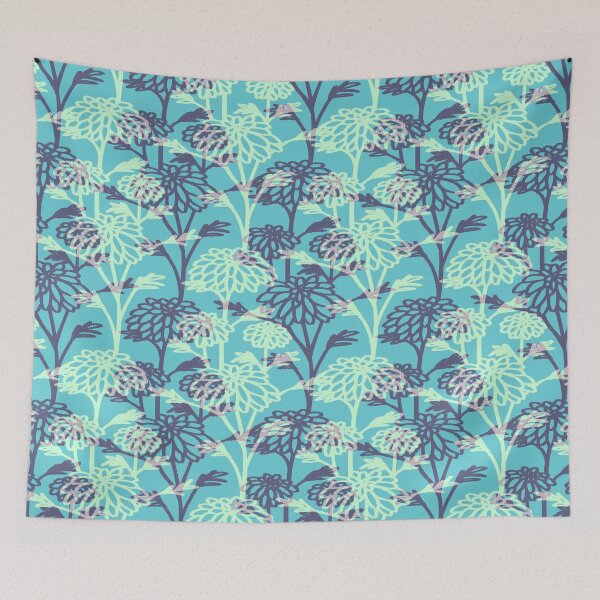 Item preview, Climbing Floral 2 - 66ccd5 designed and sold by knitetgantt.