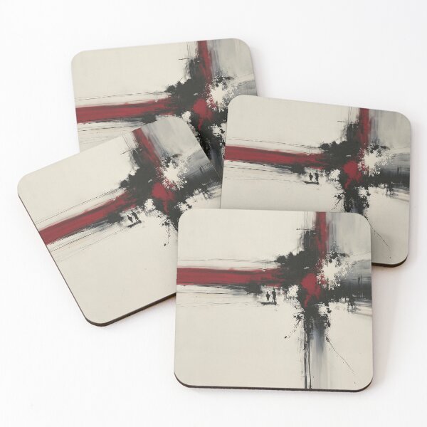 Item preview, Red Black Vertical Abstract Expressionism - Textured Red Palette No.13 designed and sold by SlowRegardArt.