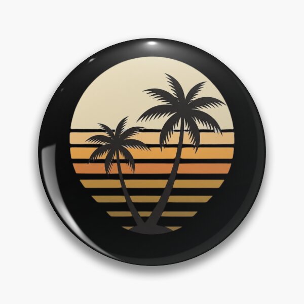 Item preview, Retro Palm Trees Sunset Circle Silhouette designed and sold by GiggleInkTees.