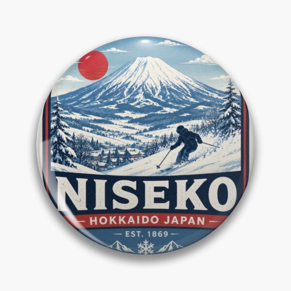 Item preview, Niseko Powder Run | Mount Yotei Ski Adventure Vintage Badge designed and sold by CosmicAnomaly.