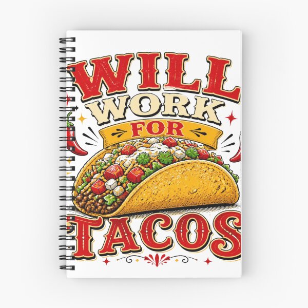 Item preview, Will Work for Tacos Funny Food Humor Taco Lover T-Shirt designed and sold by Five Reasons Designs.