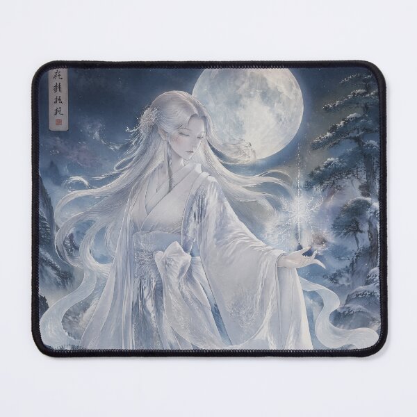Item preview, Yuki Onna Snow Spirit Under the Winter Moon – Japanese Yokai Folklore Art designed and sold by kaxymax.